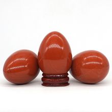 Pedras preciosas naturais, 35x49mm, cristal jaspe vermelho, pedra de cura reiki, artesanato de ovos, decoração para casa (1 peça) 2024 - compre barato