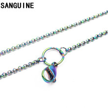 Hot Sale 1pcs 80cm Stainless Steel Chains Rainbow Rolo Big Lobster Clasp Chain Necklace For Women Long Necklace Jewelry Making 2024 - buy cheap