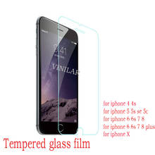 Protector de vidrio templado para iphone, protector de vidrio templado para iphone 5s, 2.5d, 9h, iphone x, 8 plus, 6, 6s, 7, 4, 4s 2024 - compra barato