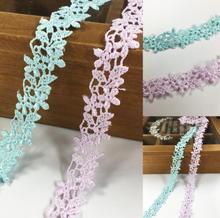 4 Meters Blue Purple Flower Lace Ribbon 2CM Water Soluble Lace Trims Fabric DIY Apparel Sewing Decoration 2024 - buy cheap