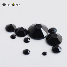 Hisenlee Black Jet Glass Rhinestone Flat Back Crystal SS3-SS30 Non HotFix FlatBack Strass Sewing & Fabric Garment Nail Art Stone 2024 - buy cheap