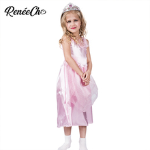 Костюм на Хэллоуин для детей, розовое блестящее платье принцессы, костюм королевы из кристаллов для От 4 до 12 лет, Детский костюм для косплея 2024 - купить недорого