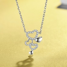 2021 элегантный дизайн подвески в виде сердца прочное женское ожерелье с подвеской любящее сердце, 925 серебряное обручальное кольцо, ювелирное изделие в подарок для подруги 2024 - купить недорого