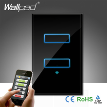 Hot Sales Wallpad LED Black Glass AU US 120 110~250V 2 Gang 1 Way 2 Way Wireless Wifi Remote Light Control WIFI Wall Switch 2024 - buy cheap