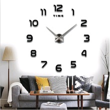 DIY Acrylic Mirror Clock 3D Wall Stickes for Living Room Bedrooms Home Decoration Crystal Black Silver Pointer Clock Modern 2024 - buy cheap