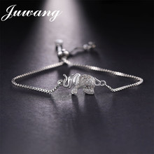 JUWANG Cute Animal Elephant Charm Bracelet  Adjustable Chain Link Woman Girl Bracelets & Bangles Cubic Zircon Jewelry Wholesale 2024 - compre barato