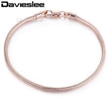 2mm Mens Boys Chain  Round Snake Bone Rose Gold Filled Bracelet Wholesale Jewelry Daliy Wear LGB250 2024 - buy cheap