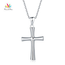 Peacock Star Solid 925 Sterling Silver Cross Pendant Necklace Jewelry CFN8113 2024 - buy cheap