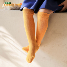 Calcetines largos para niños y niñas pequeñas, calcetín de algodón sólido, calentador de piernas, color caramelo 2024 - compra barato