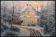 Counted Cross Stitch Kits Needlework Embroidery - Crafts 14 ct Aida DMC Color DIY Arts Snowy Handmade Home Decor - Homecoming 2024 - buy cheap