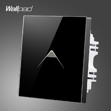 Wallpad Smart Home Switch 110-250V UK Black Tempered Glass Touch Switch 1 gang 2 way,Free Shipping 2024 - buy cheap