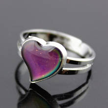 Unisex Fashion Heart Shape Color Changeable Mood Jewelry Lovers Couple Ring 2024 - buy cheap