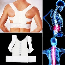 Corrector magnético cómodo blanco, soporte postura, cinturón para el dolor de espalda, liberación de hombros, cuidado de la salud 2024 - compra barato
