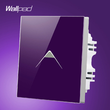 New Arrival Wallpad UK 110V-250V 1 Gang 1 Way Purple Crystal Glass Luxury Touch Wall Switch Panel,Free Shipping 2024 - buy cheap