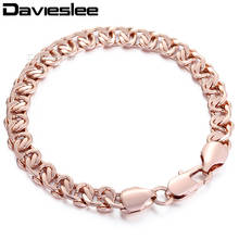 Davieslee Womens Bracelet Chain 585 Yellow White Rose Gold Filled Curb Cuban Snail Link 8mm 18cm-25cm LGB271 2024 - buy cheap