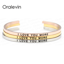 Pulsera de acero inoxidable grabada para mujer, brazalete de Guerrero inspirador positivo dorado (3 colores disponibles) # LB858 2024 - compra barato