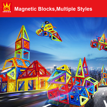 Juego de construcción de diseñador magnético para niños, bloques magnéticos de plástico, juguetes educativos, regalos, 20-166 Uds. 2024 - compra barato