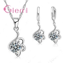 925 Sterling Silver Personality Flower Shape Jewelry Sets For Women Wedding Best Crystal choice Fashion Rhinestone Pattern Gift 2024 - buy cheap