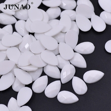 JUNAO 8*13mm 18*25mm White Crystal Rhinestone Flatback Drop Crystal Stones Glue On Acrylic Strass Appliques for Clothes Jewelry 2024 - buy cheap