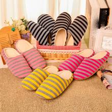 Men Women Home Indoor Slippers Striped Soft Plush Male House Bedroom Slippers Warm Winter Cotton Slippers zapatillas casa hombre 2024 - buy cheap