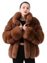 Новое поступление, Женское зимнее плотное меховое пальто QIUCHEN PJ19018, роскошная Меховая куртка, горячая Распродажа, натуральный мех 2024 - купить недорого