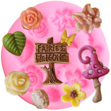 Molde de silicona con diseño de flor de jardín de hadas, herramientas de decoración de pasteles, Fondant, pasta de goma de mascar de Chocolate y caramelo, bricolaje, para cupcakes de cumpleaños de bebé 2024 - compra barato