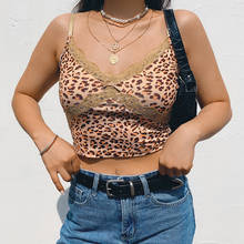 OMSJ, TopS cortos con cuello Halter y estampado de leopardo para mujer, Top sexi con escote en V de verano para fiesta, cómodo y de alta calidad 2024 - compra barato