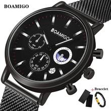 BOAMIGO Watch Men Luxury Waterproof Quartz Business Chronograph Mens Watches Top Brand Clock Casual Sport Clock Relogio Masculin 2024 - buy cheap