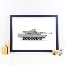 Tanque do exército impressão meninos presentes poster transporte decoração veículos do exército aquarela arte da parede pintura em tela crianças criança quarto decoração 2024 - compre barato