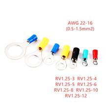 22-16 AWG 0.5-1.5mm2 Insulated Ring Terminal Connector Red Yellow Blue Green Balck PVC Wire Cable Electrical Crimp Terminal 2024 - buy cheap