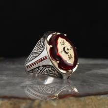 Ottoman War Ensign piedra preciosa ambarina anillo de Plata de Ley 925 2024 - compra barato