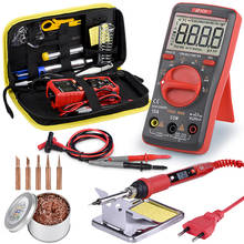 QHTITEC Digital Multimeter Soldering iron kit with USB Charging AC/DC Amp Ohm Voltage Tester Meter with Resistance Continuity 2024 - buy cheap