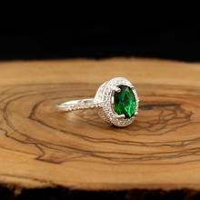 925 Sterling Silver Natural Green Zircon Stone Ring For Women Jewelry Fashion Vintage Gift Onyx Aqeq accessory All Size 2024 - buy cheap