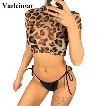 Biquíni leopardo 2021, sexy, feminino, traje de banho, três peças, conjunto, biquíni brasileiro, halter, v1629 2024 - compre barato