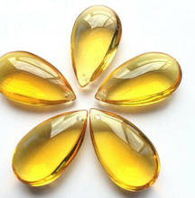 Camal 10pcs 36mm Gold Yellow Crystal Smooth Teardrop Prisms Pendants Lamp Chandelier Parts Hanging Ornament Wedding Suncatcher 2024 - buy cheap