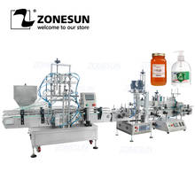 ZONESUN Desktop 4 Heads Viscous Liquid Salad Dressing Hand Sanitizer Bottle Filling Capping And Labeling Production Machine 2024 - buy cheap