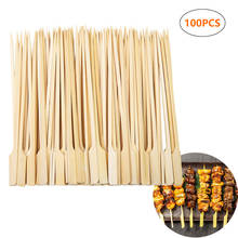 100PCS Bamboo Wooden BBQ Skewers Food Meat Tool Barbecue Party Disposable Wood Sticks Catering Shish Kabob Grill Camping 2024 - buy cheap