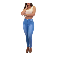 Pantalones vaqueros informales ajustados con Lycra para mujer, color azul 2024 - compra barato