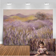 Fotografia pano de fundo lavanda pintura a óleo recém-nascido do bebê retrato para photobooth estúdio campo lavanda backdrops vinil 2024 - compre barato