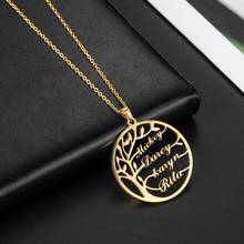 Likgreat personalizado nome colar para mulher árvore da vida de aço inoxidável personlized família colares jóias presentes do ano novo 2024 - compre barato