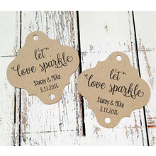 Design let love sparkle, sparkler tags, personalized wedding tags, Custom rustic kraft tags, Customised logo tags 2024 - buy cheap