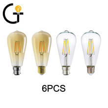 St64 Filament Bulb 6w 8w E27 Retro Edison 220-240v Vintage Lamp 6pcs/lot 2700k 4000k Glass Lamp 2024 - buy cheap