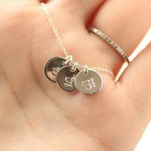 Custom Initial Letter Disc Necklace Personalized Jewelry For Mom Gift For Her Dainty Initial Charm Necklace Mother's Necklace 2024 - buy cheap