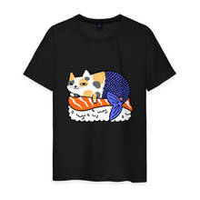 Los hombres de la camiseta de algodón de sushi cat 2024 - compra barato