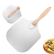 1Pc Folding Aluminum Pizza Peel Kitchen Cook Shovel Wooden Handle Cheese Cutter Baking Scoop Cake Spatula 2024 - buy cheap