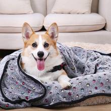 Мягкая кровать для собаки, фланелевый утолщенный коврик для домашних животных, теплое одеяло для сна, диванная подушка для собаки, кошки, чехол, зимний теплый Портативный коралловый флис 2024 - купить недорого