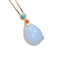 KJJEAXCMY Fine Jewelry Natural White Jade Agate 925 Sterling Silver Women Pendant Necklace Chain Support Test Popular 2024 - buy cheap