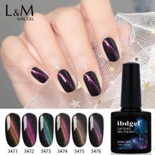 12pcs /lot  ibdgel 7.3ML black bottle 5D Magic Chameleon Magnet Cat Eye Gel Nail Polish Long Last Varnish Lacquer UV Polish gel 2024 - buy cheap