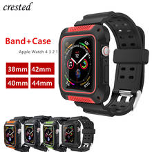 Case+strap for Apple watch band 44mm 40mm iWatch band 38mm 42mm Silicone Protector case+bracelet Apple watch series 3 4 5 6 SE 2024 - buy cheap