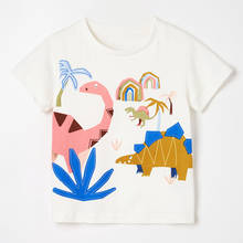 От 1 до 7 лет, футболка для мальчиков, брендовая детская футболка летние 100% одежда из хлопка для маленьких мальчиков, Детская футболка с короткими рукавами для младенцев; Детские повседневные футболки с изображением динозавра 2024 - купить недорого